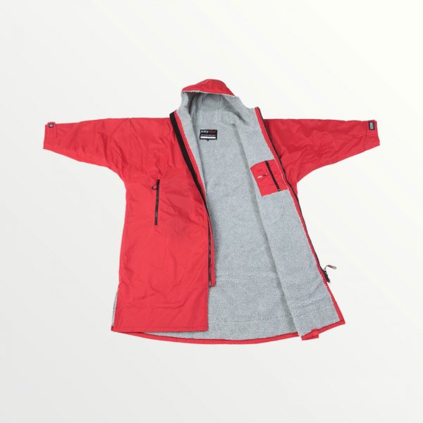 dryrobe long sleeve changing robe red grey