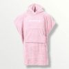 two bare feet kids towelling robe pink