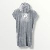 two bare feet towelling robe grey